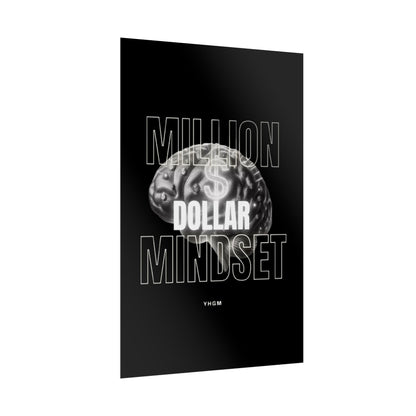 Rolled Poster — "Million Dollar Mindset" Motivational Wall Art