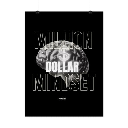 Rolled Poster — "Million Dollar Mindset" Motivational Wall Art