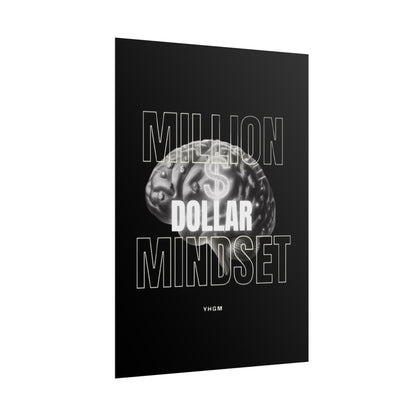 Rolled Poster — "Million Dollar Mindset" Motivational Wall Art