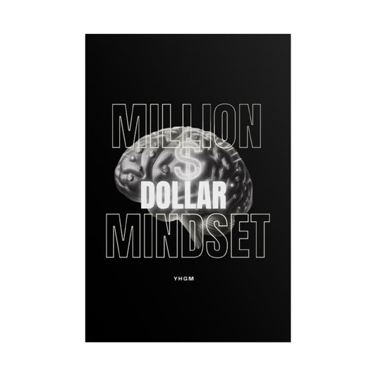Rolled Poster — "Million Dollar Mindset" Motivational Wall Art