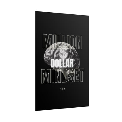 Rolled Poster — "Million Dollar Mindset" Motivational Wall Art