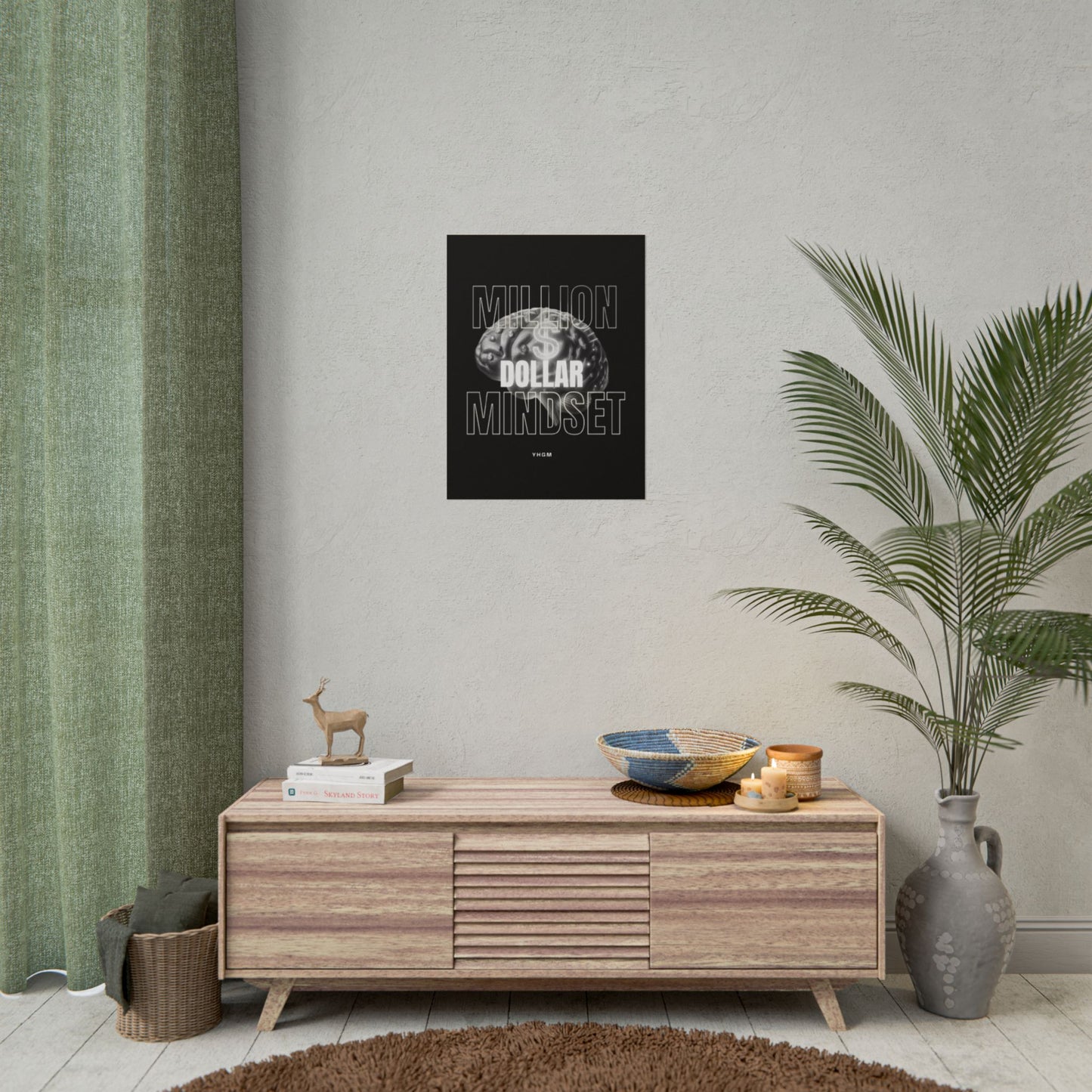 Rolled Poster — "Million Dollar Mindset" Motivational Wall Art